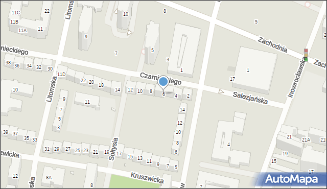Wrocław, Czarnieckiego Stefana, hetm., 6, mapa Wrocławia