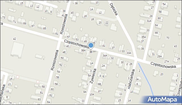 Wrocław, Częstochowska, 36, mapa Wrocławia