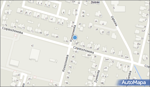 Wrocław, Częstochowska, 59, mapa Wrocławia