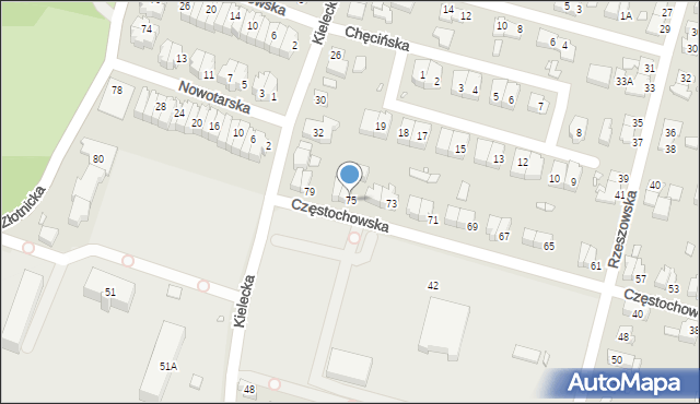 Wrocław, Częstochowska, 75, mapa Wrocławia