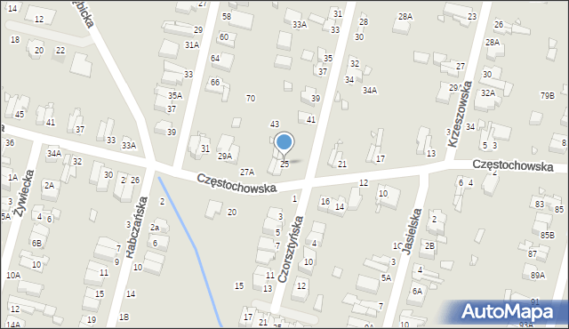 Wrocław, Częstochowska, 25, mapa Wrocławia