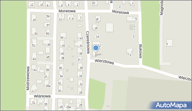 Wschowa, Czereśniowa, 10, mapa Wschowa