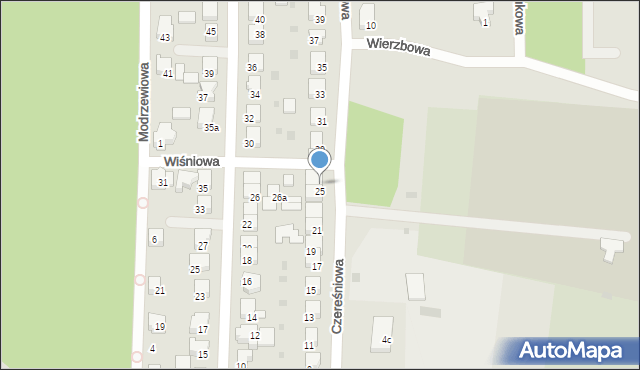 Wschowa, Czereśniowa, 27, mapa Wschowa