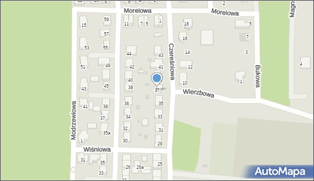 Wschowa, Czereśniowa, 37, mapa Wschowa