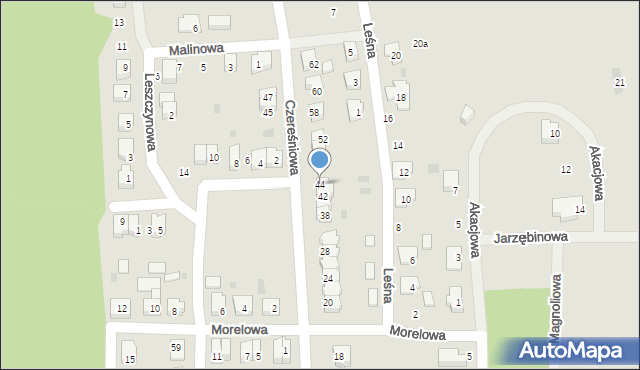 Wschowa, Czereśniowa, 44, mapa Wschowa