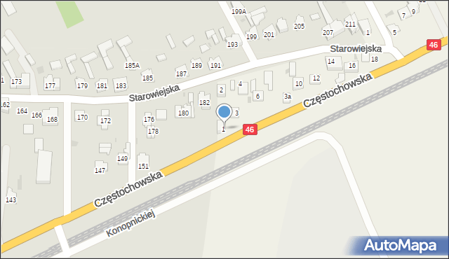 Wyrazów, Częstochowska, 1/1, mapa Wyrazów