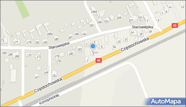 Wyrazów, Częstochowska, 3, mapa Wyrazów