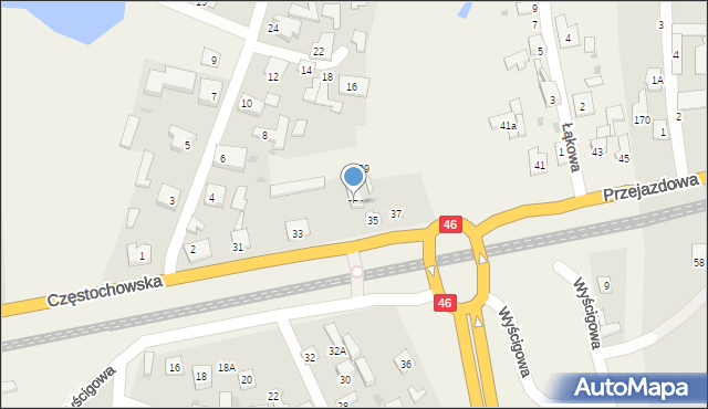 Wyrazów, Częstochowska, 35A, mapa Wyrazów