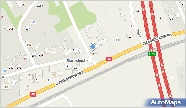 Wyrazów, Częstochowska, 5, mapa Wyrazów