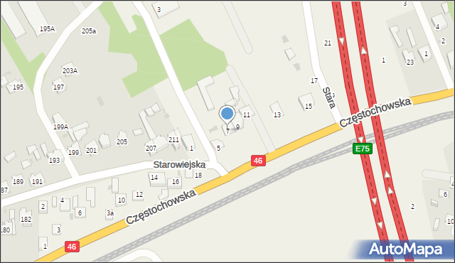 Wyrazów, Częstochowska, 7, mapa Wyrazów