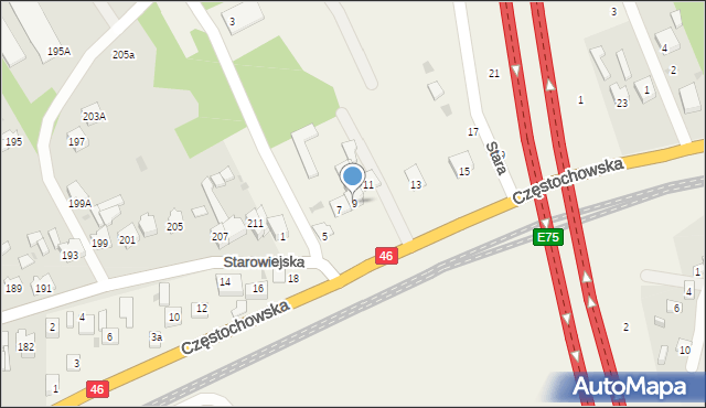 Wyrazów, Częstochowska, 9, mapa Wyrazów