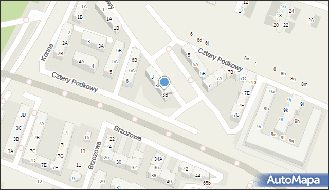 Wysoka, Cztery Podkowy, 3B, mapa Wysoka