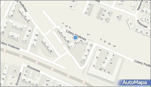 Wysoka, Cztery Podkowy, 7A, mapa Wysoka