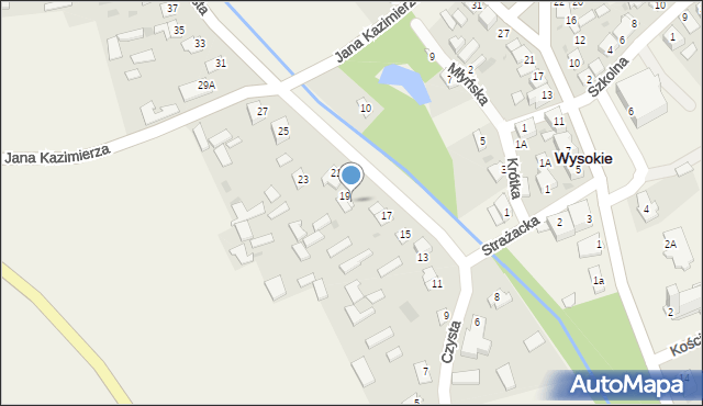 Wysokie, Czysta, 19A, mapa Wysokie