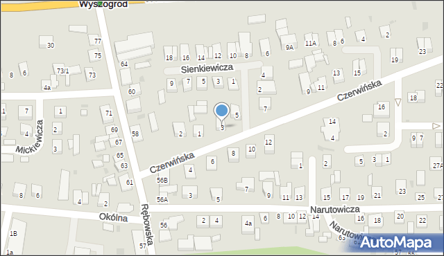 Wyszogród, Czerwińska, 3, mapa Wyszogród