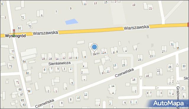 Wyszogród, Czerwińska, 9A, mapa Wyszogród