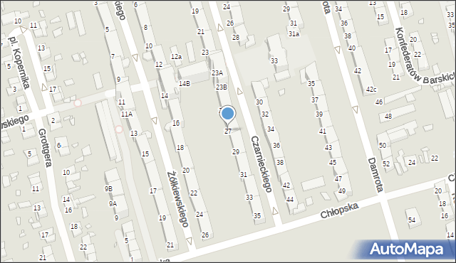 Zabrze, Czarnieckiego Stefana, hetm., 27, mapa Zabrza