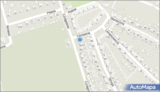 Zabrze, Czołgistów, 75, mapa Zabrza