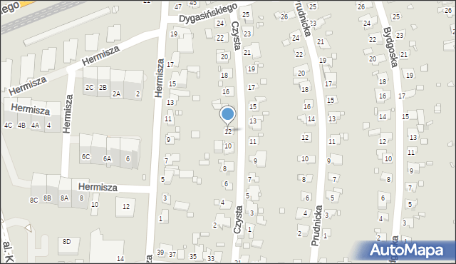 Zabrze, Czysta, 12, mapa Zabrza