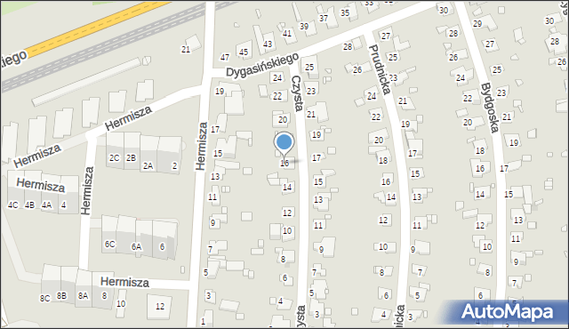 Zabrze, Czysta, 16, mapa Zabrza