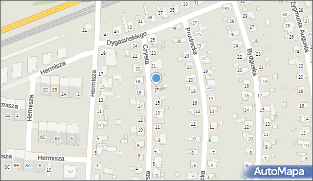 Zabrze, Czysta, 17, mapa Zabrza