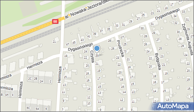 Zabrze, Czysta, 23, mapa Zabrza