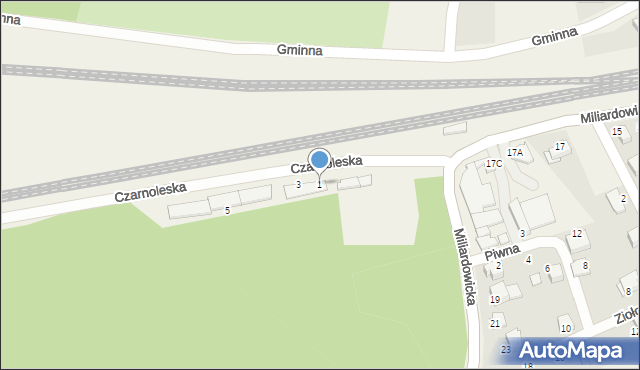 Zabrzeg, Czarnoleska, 1, mapa Zabrzeg