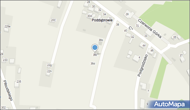 Zagórze, Czerwona Górka, 36c, mapa Zagórze