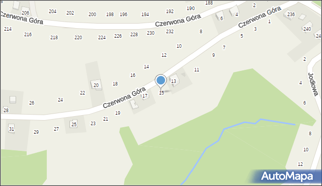 Zakliczyn, Czerwona Góra, 15, mapa Zakliczyn