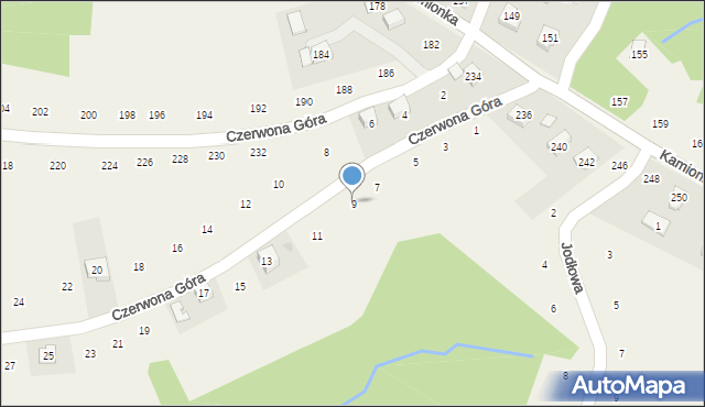 Zakliczyn, Czerwona Góra, 9, mapa Zakliczyn