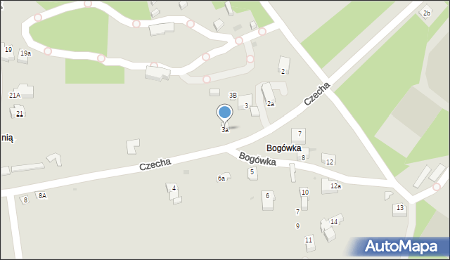 Zakopane, Czecha Bronisława, 3a, mapa Zakopanego
