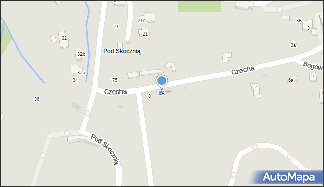 Zakopane, Czecha Bronisława, 8A, mapa Zakopanego