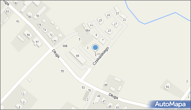 Zakrzewo, Czekalskiego Albina Mariana, 1, mapa Zakrzewo