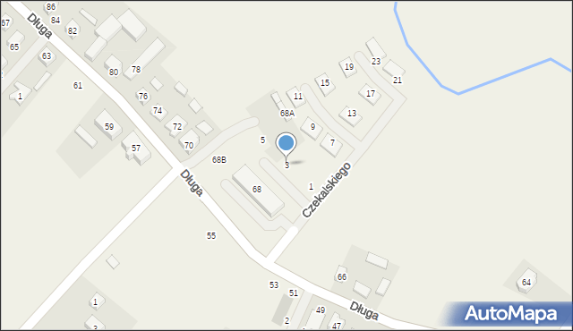 Zakrzewo, Czekalskiego Albina Mariana, 3, mapa Zakrzewo