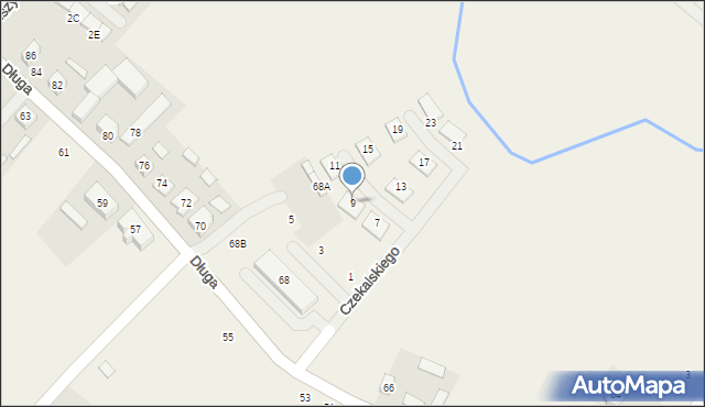 Zakrzewo, Czekalskiego Albina Mariana, 9, mapa Zakrzewo