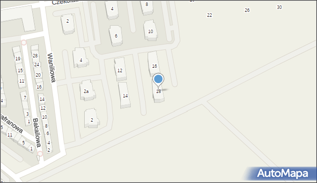 Zamienie, Czekoladowa, 18, mapa Zamienie