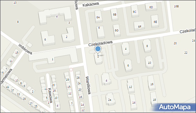 Zamienie, Czekoladowa, 2, mapa Zamienie