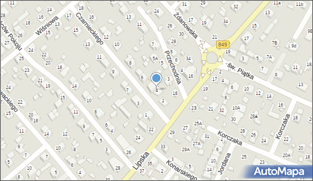 Zamość, Czarnieckiego Stefana, hetm., 4, mapa Zamościa