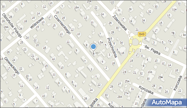 Zamość, Czarnieckiego Stefana, hetm., 6, mapa Zamościa