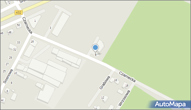 Zaniemyśl, Czarnecka, 9, mapa Zaniemyśl