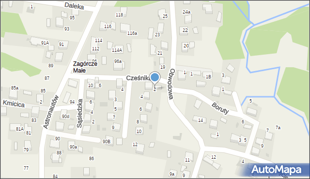 Żarki, Cześnika, 2, mapa Żarki