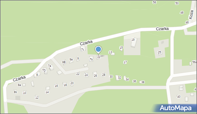 Żarki, Czarka, 11, mapa Żarki