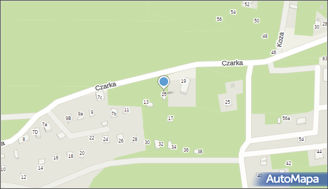 Żarki, Czarka, 15, mapa Żarki