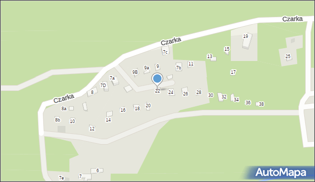 Żarki, Czarka, 22, mapa Żarki