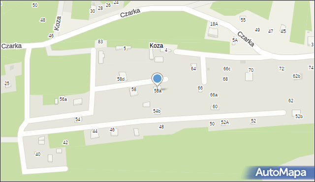 Żarki, Czarka, 58a, mapa Żarki