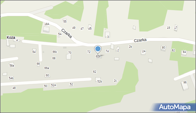 Żarki, Czarka, 62b, mapa Żarki