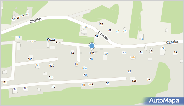 Żarki, Czarka, 66c, mapa Żarki