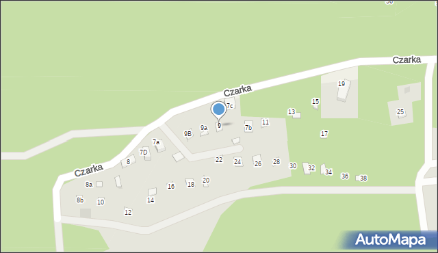 Żarki, Czarka, 9, mapa Żarki