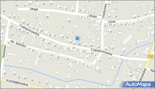 Żarki, Częstochowska, 22, mapa Żarki