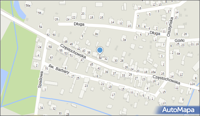 Żarki, Częstochowska, 34, mapa Żarki